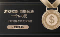游戏拉新自撸玩法 一个6-8 日入300+