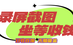 狂赚录屏截图项目，无脑撸金，坐等收钱！