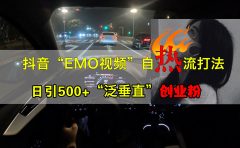 抖音EMO视频自热打法，日引500+创业粉“泛垂直”
