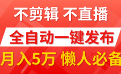 我出视频你来发,不剪辑,不直播。全自动一键代发,个位数播放都有收益!月入5万真轻松,懒人必备!