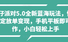 蛋仔派对5.0全新蓝海玩法，懒人稳定放单变现，小白也可以轻松上手