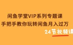 闲鱼学堂VIP系列专题课：手把手教你玩转闲鱼月入过万（共24节视频课）