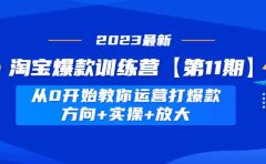 淘宝爆款训练营【第11期】 从0开始教你运营打爆款,方向+实操+放大
