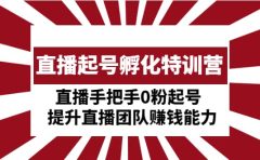 直播起号孵化特训营：直播手把手0粉起号 提升直播团队赚钱能力
