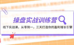 操盘实操训练营:线下实战课,从零到一,三天打造你的盈利增长引擎