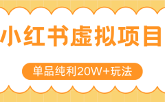 小红书卖虚拟产品，单品纯利20W+玩法分享（4节系列课程）