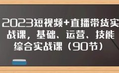 2023短视频+直播带货实战课，基础、运营、技能综合实操课（90节）
