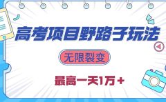 2024高考项目野路子玩法，无限裂变，最高一天1W＋！