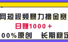 全网短视频暴力撸金赛道，日入1000＋！原创玩法，长期稳定