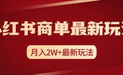 小红书商单暴力起号最新玩法，月入2w+实操课程