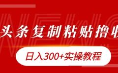 今日头条复制粘贴撸金日入300+