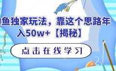 钓鱼独家玩法,靠这个思路年入50w+【揭秘】