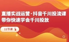 直播实战运营·抖音千川投流课，带你快速学会千川投放（11节课）
