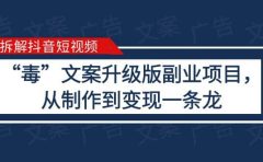 拆解抖音短视频：“毒”文案升级版副业项目，从制作到变现（教程+素材）