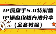 IP操盘手5.0特训营，IP操盘终极方法分享（全套教程）