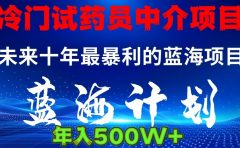 冷门试药员中介项目日入5000+