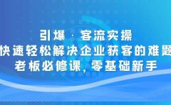 引爆·客流实操：快速轻松解决企业获客的难题，老板必修课，零基础新手