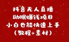 抖音快手短视频无人直播助眠赚钱项目,小白也能快速上手(教程+素材)