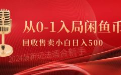 从0-1入局闲鱼币回收售卖，当天收入500+