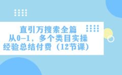直引万·搜索全篇，从0-1，多个类目实操经验总结付费（12节课）