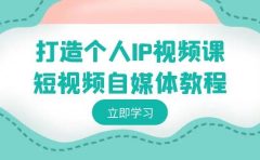打造个人IP视频课-短视频自媒体教程，个人IP如何定位，如何变现