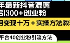 24年最新抖音混剪日引300+创业粉“割韭菜”单月变现十万+实操教程!