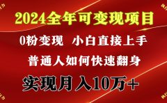 2024 全年可变现项目,一天的收益至少2000+,上手非常快,无门槛