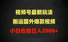 2024视频号最新玩法，搬运国外爆款视频，100%过原创，小白也能日入2000+
