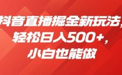 抖音直播掘金新玩法，轻松日入500+，小白也能做【揭秘】