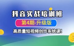 抖音实战培训班（第4期-升级板）高质量短视频创作系统课