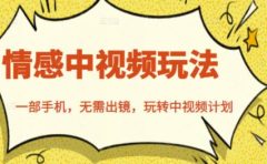 北北情感中视频玩法,一部手机,无需出镜,玩转中视频计划