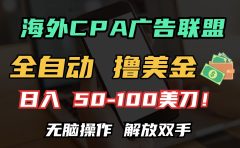 海外CPA全自动撸美金, 日入100+美金, 无脑操作,解放双手
