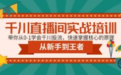 千川直播间实战培训：带你从0-1学会千川投流，快速掌握核心的原理
