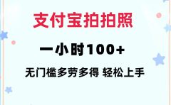 支付宝拍拍照 一小时100+ 无任何门槛  多劳多得 一台手机轻松操做