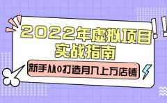 2022年虚拟项目实战指南,新手从0打造月入上万店铺【视频课程】