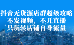 抖音无货源店群超级攻略：不发视频，不开直播，只玩转店铺自身流量