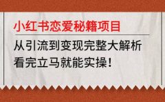 小红书恋爱秘籍项目，看完立马就能实操