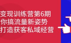 IP变现训练营第6期：教你搞流量新姿势，IP打造获客私域经营