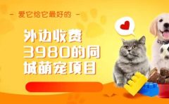 同城萌宠项目,用最冷门的玩法冲击最热门的市场(教程+素材)