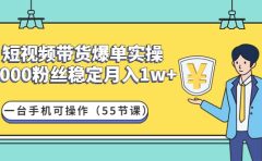 短视频带货爆单实操：一台手机可操作（55节课）