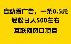 广告收益风口,轻松日入500+,新手小白秒上手,互联网风口项目