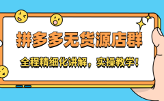 拼多多无货源店群:全程精细化讲解,实操教学