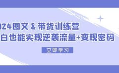 2024 图文+带货训练营,小白也能实现逆袭流量+变现密码
