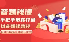 抖音赚钱课-手把手带你打通抖音赚钱路径:月赚50W+我是这么做的!