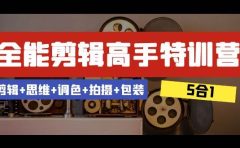 全能剪辑-高手特训营：剪辑+思维+调色+拍摄+包装（5合1）53节课