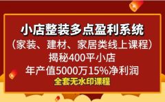 小店整装多点盈利系统（家装、建材、家居类线上课程），揭秘400平小店年产值5000万15%净利润
