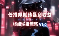 【限时蓝海】任推邦搬砖暴利吃收益_终极逆推思路V1.0