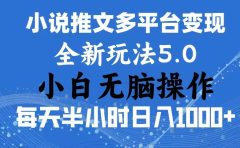 2024年6月份一件分发加持小说推文暴力玩法 新手小白无脑操作日入1000+ ...