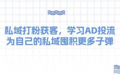 某收费课：私域打粉获客，学习AD投流，为自己的私域囤积更多子弹