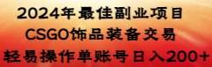 2024年最佳副业项目 CSGO饰品装备交易 轻易操作单账号日入200+
